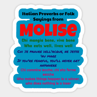 Italian Proverbs or Folk Sayings from Molise Sticker
